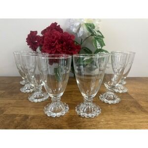 Vintage Boopie Etched Footed Wine Glasses Set Of Six Retro Barware‎ Bar Cart